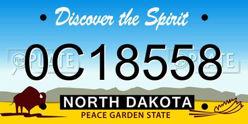0C18558 North Dakota License Plate