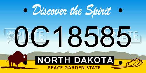 0C18585 North Dakota License Plate