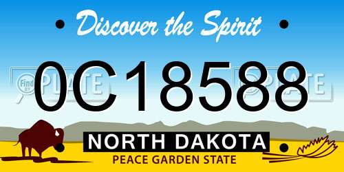 0C18588 North Dakota License Plate
