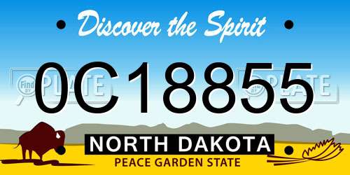 0C18855 North Dakota License Plate