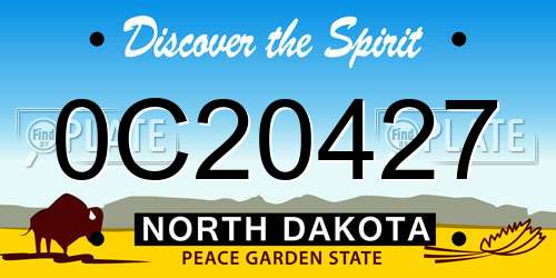 0C20427 North Dakota License Plate