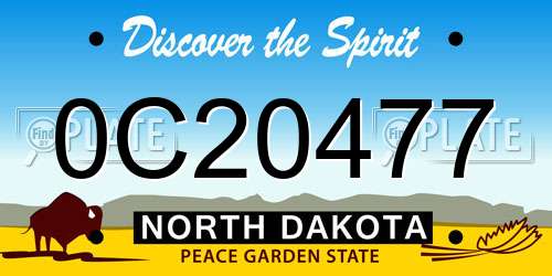 0C20477 North Dakota License Plate