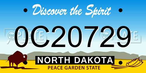 0C20729 North Dakota License Plate