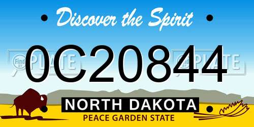 0C20844 North Dakota License Plate