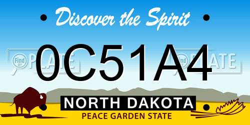 0C51A4 North Dakota License Plate