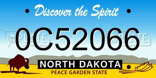 0C52066 North Dakota License Plate