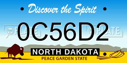0C56D2 North Dakota License Plate