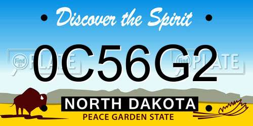 0C56G2 North Dakota License Plate