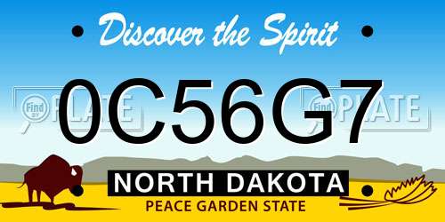 0C56G7 North Dakota License Plate
