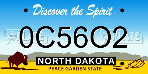 0C56O2 North Dakota License Plate