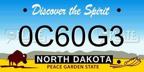 0C60G3 North Dakota License Plate