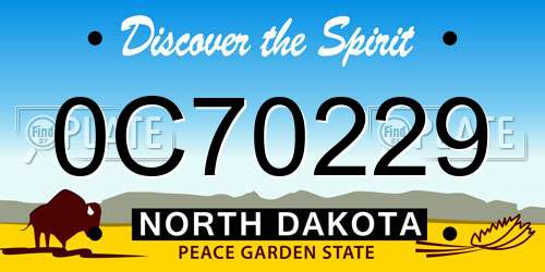 0C70229 North Dakota License Plate