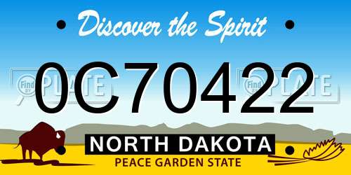 0C70422 North Dakota License Plate