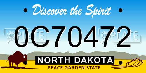0C70472 North Dakota License Plate