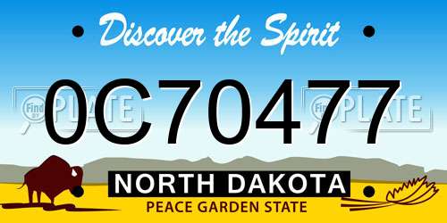 0C70477 North Dakota License Plate