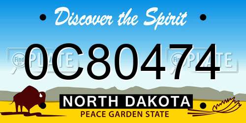 0C80474 North Dakota License Plate