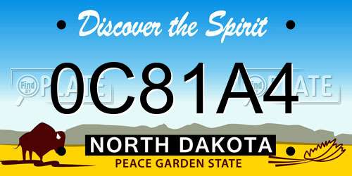 0C81A4 North Dakota License Plate