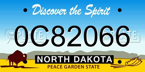 0C82066 North Dakota License Plate