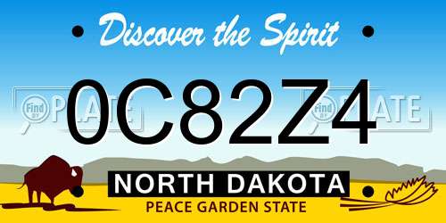 0C82Z4 North Dakota License Plate