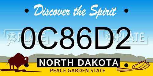 0C86D2 North Dakota License Plate