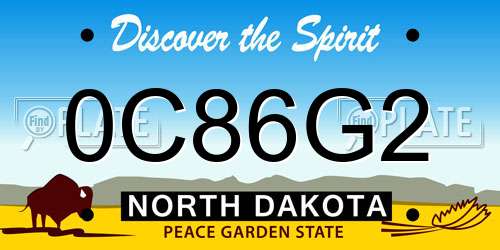 0C86G2 North Dakota License Plate
