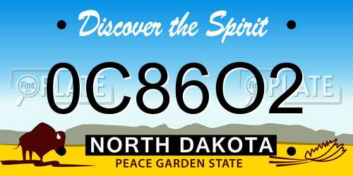 0C86O2 North Dakota License Plate