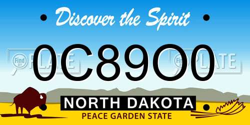 0C89O0 North Dakota License Plate
