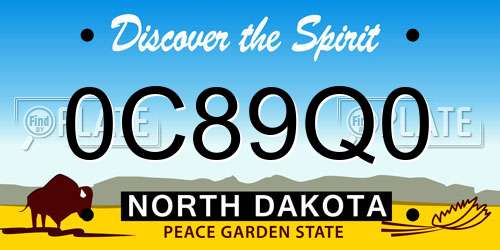 0C89Q0 North Dakota License Plate