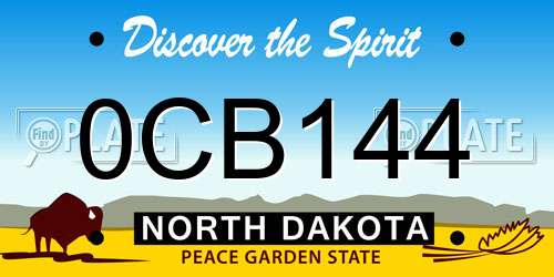 0CB144 North Dakota License Plate
