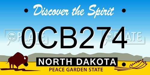 0CB274 North Dakota License Plate