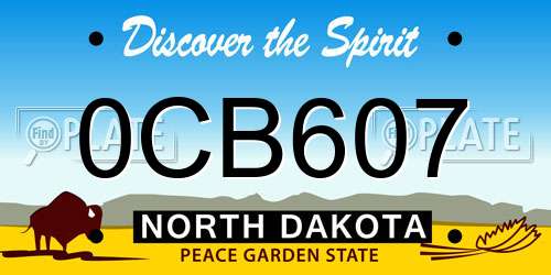 0CB607 North Dakota License Plate