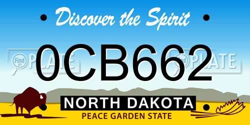 0CB662 North Dakota License Plate