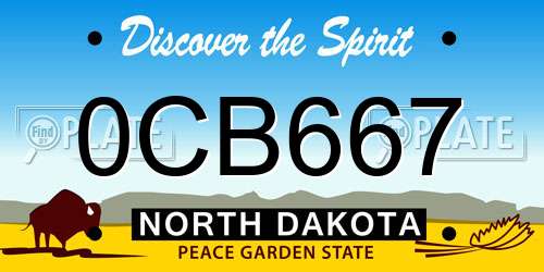 0CB667 North Dakota License Plate