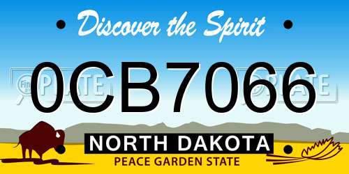 0CB7066 North Dakota License Plate