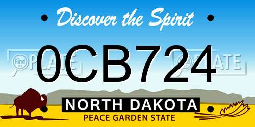 0CB724 North Dakota License Plate