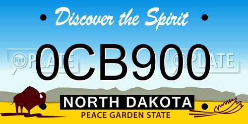 0CB900 North Dakota License Plate