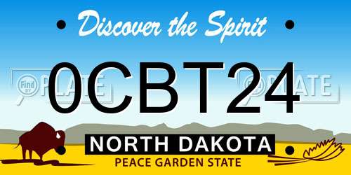0CBT24 North Dakota License Plate