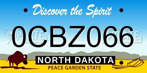 0CBZ066 North Dakota License Plate