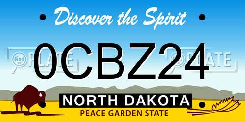 0CBZ24 North Dakota License Plate