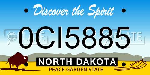 0CI5885 North Dakota License Plate