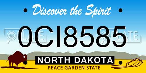 0CI8585 North Dakota License Plate