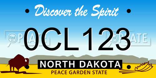 0CL123 North Dakota License Plate