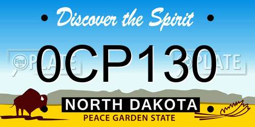 0CP130 North Dakota License Plate