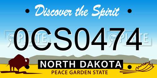 0CS0474 North Dakota License Plate