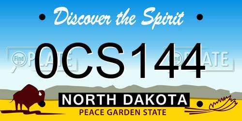 0CS144 North Dakota License Plate