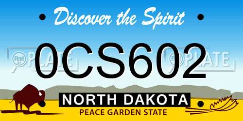 0CS602 North Dakota License Plate