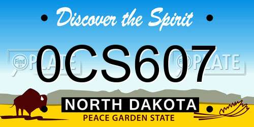 0CS607 North Dakota License Plate