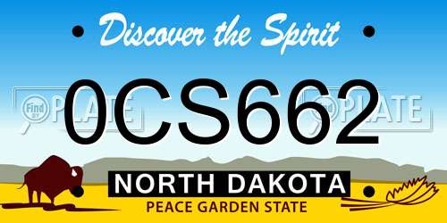 0CS662 North Dakota License Plate