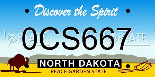 0CS667 North Dakota License Plate