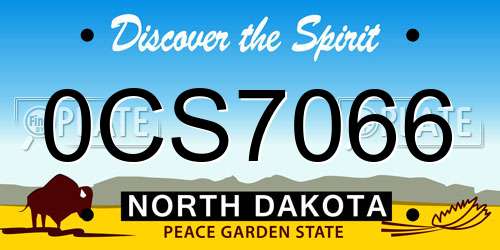0CS7066 North Dakota License Plate